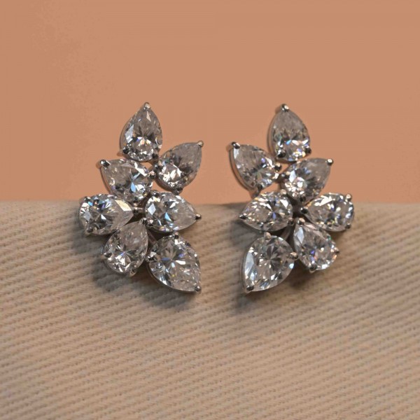 Premium Floral Silver stud Earrings