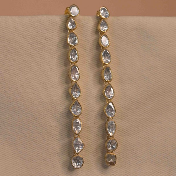 Silver moissanite  Drop Earring