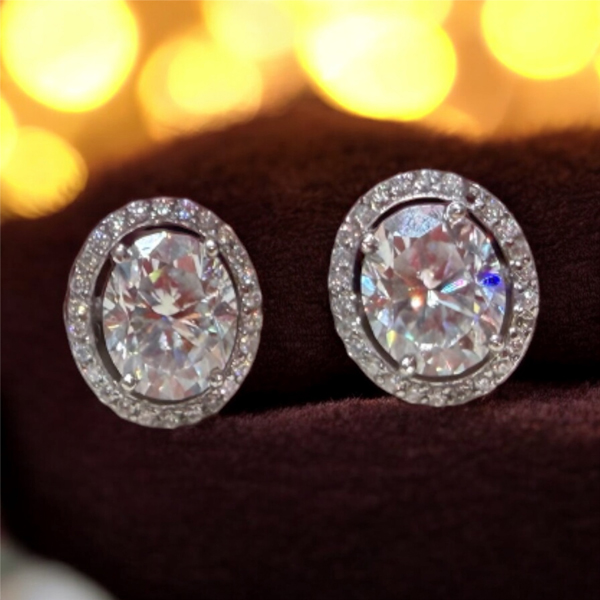 Moissanite Pure Sterling  Silver Earring Radiance 