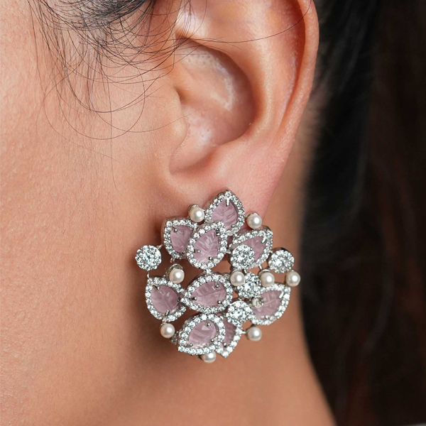 Studded Pastel Pink Studs Earrings