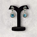 The Riches Of  Zircon  earrings in Black N Sky-blue colour