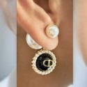 White Pearl Round Shape  Golde Plating Stud