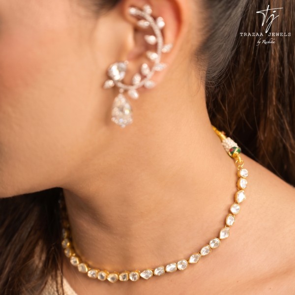 92.5 Silver mossanite string  necklace 