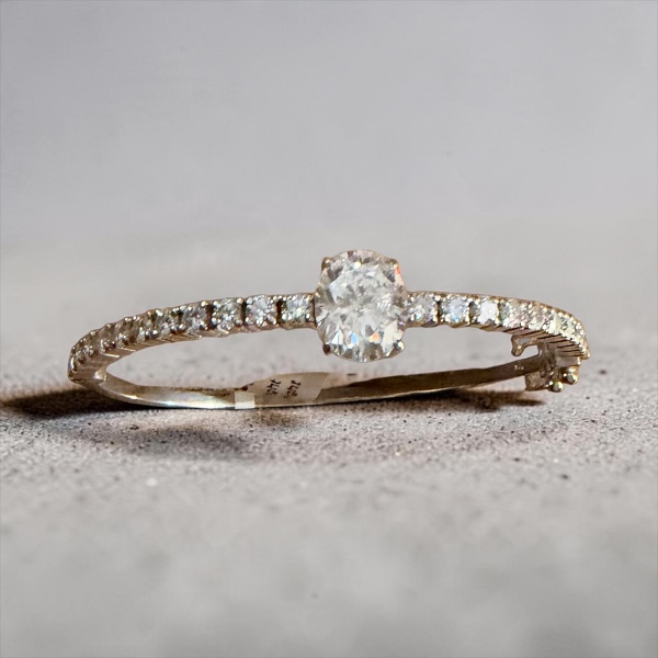 Elegant Oval Solitaire Accent Bracelet