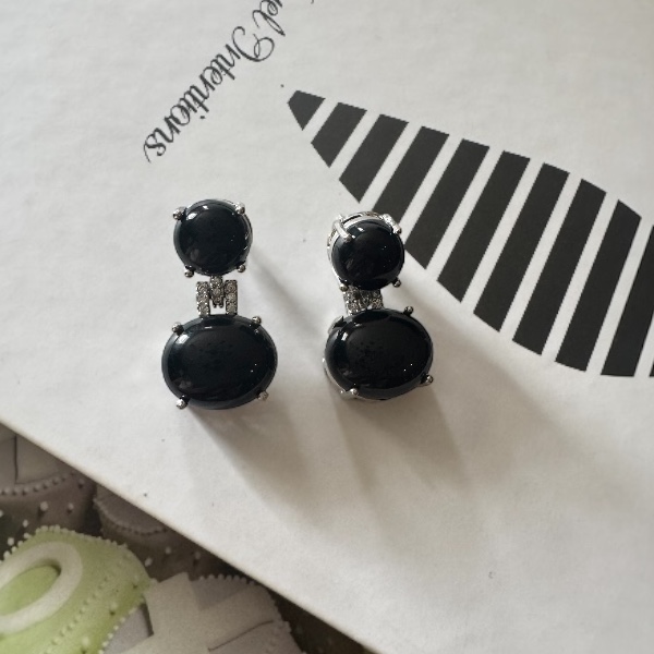 Premium Zircon Earrings With Black stone