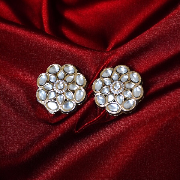 Flowerly Kundan Fashion Stud Earring
