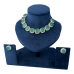 A Spectacular Modern  Lime-green Colour Stone Studded Necklace With Zircon