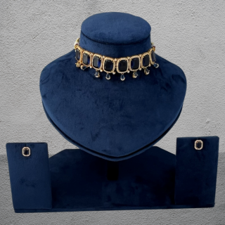 Trendy Blue Crystal Stone Single line Necklace