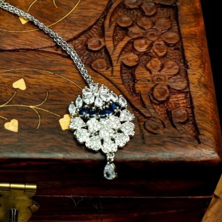 Midnight Blue American Diamond Tikka In Rarest Collection 