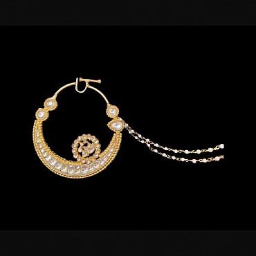 Exclusive Punjabi Traditional Pachi Kundan Nath  