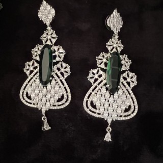 Top notch Green  Crysral Stone Ad Earrings