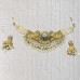 Wear the  Antique Gold Plated Choker  Set with Pearls Drops