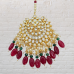 A traditional pachi kundan sober looking maang tikka Available in Two Colours