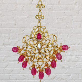 A Polki kundan Tikka Statement Item In To Complete Your Jewelry Collection 