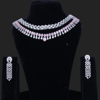 A Mesmerizing Baby Pink Choker Set that will Suit With Indo-Western Attire 