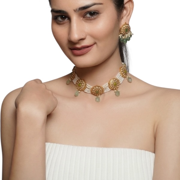 Fashionable Kundan  Necklace Set for Women
