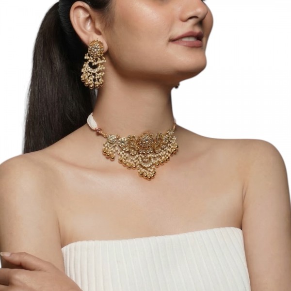 Antique Gold Kundan  Necklace Set