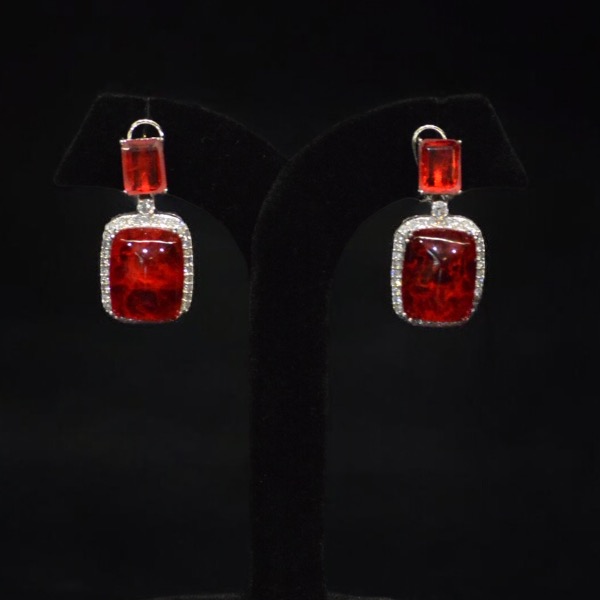 Red Crystal Clear Glamour Earring 