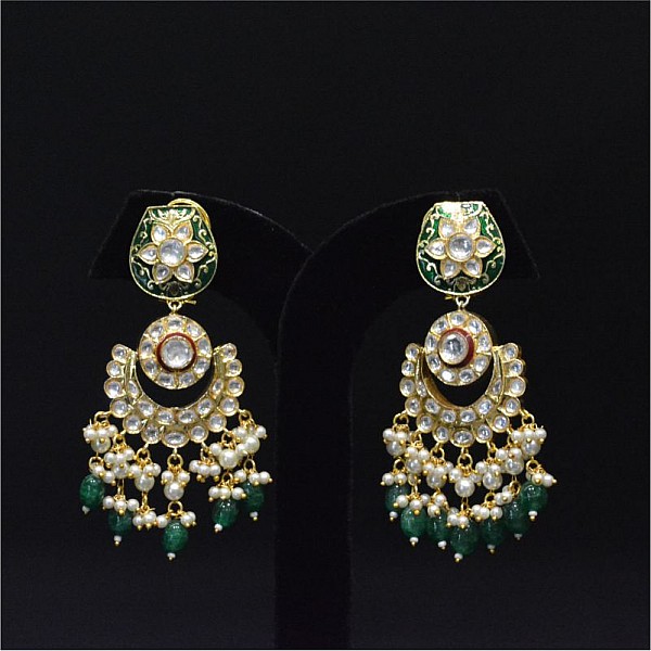 Introducing Designer Polki Meenakari Kundan Earrings 