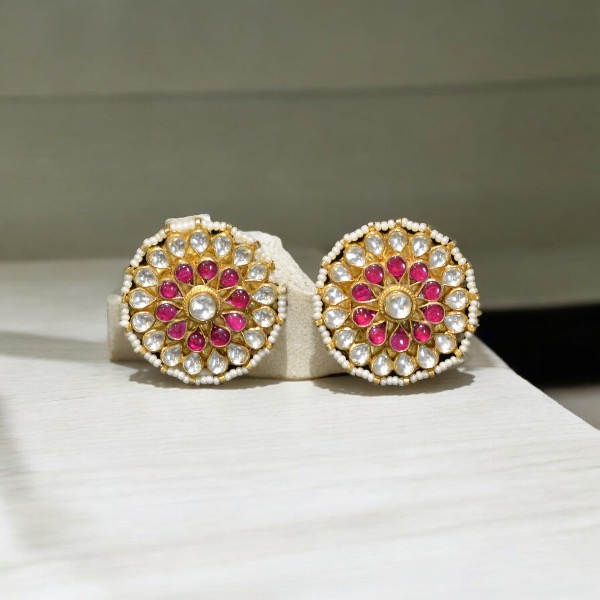 Elevate Your Look With These Beautiful Pachi Kundan Tops Earrings