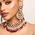 Intricate Ruby Pachi Kundan  Necklace Set that Will Make You Look Unique
