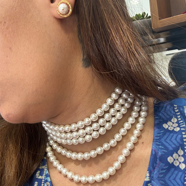 Statement Multi-Layer Pearl Choker Necklace Set Statement Multi-Layer Pearl Choker Necklace Set