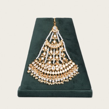 Kundan Legacy Passa Jewels  With White Pearl