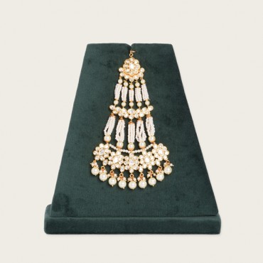 Kundan Passa Jewellery Elegance With White Pearl Gold Plating 