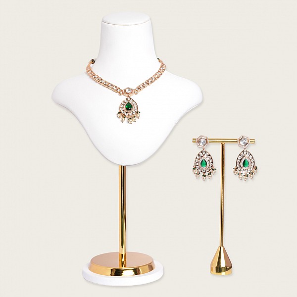 Green Onyx Kundan look Pendent Necklace