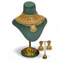 Maharani Antique Gold Temple Choker with Jhumkas