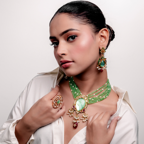 Ethnic Fluoride Stone Pendant 