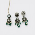 Elegant Emerald Polki Kundan Jewelry Set