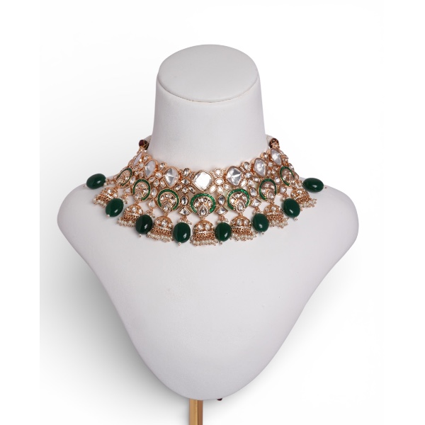 Wedding Special Emerald Beads Necklace Set