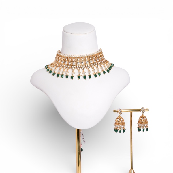 Traditional Kundan With Golden polish  Necklace set