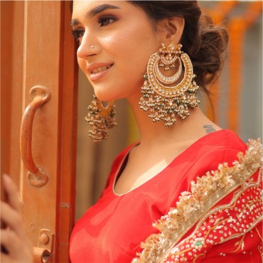 Tantalizing  Traditional Pearl Chandbalis Earrings