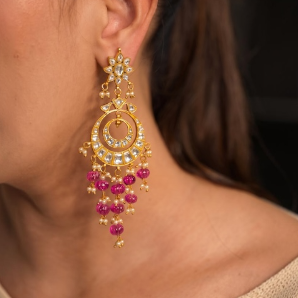 Introducing Designer Polki Meenakari Kundan Earrings 