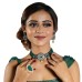 Mysterious, Foresty Green, Monalisa Stone Kundan Set to Give You the Fantabulous Look