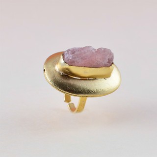 The Sparkly Rose Quartz Colour Authentic Brass Ring that You Will Love Carrying