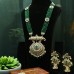 Feel like a Queen While Wearing this Green Kundan Embedded Long Set